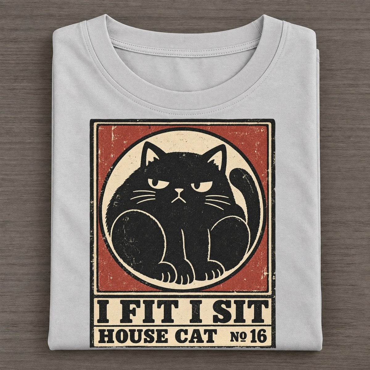 I Fit I Sit Neko Says No Classic T-shirt – Grey