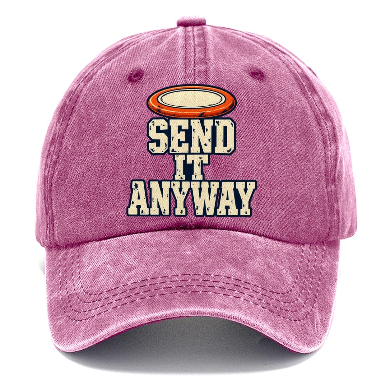 Send It Anyway Disc Golf Classic Cap – Dusty Rose