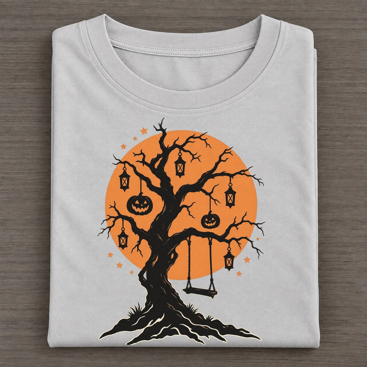 Lantern Tree Full Moon Classic T-shirt – Grey
