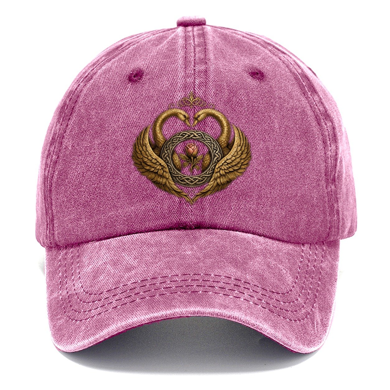Claddagh Symbol Washed Classic Cap – Dusty Rose