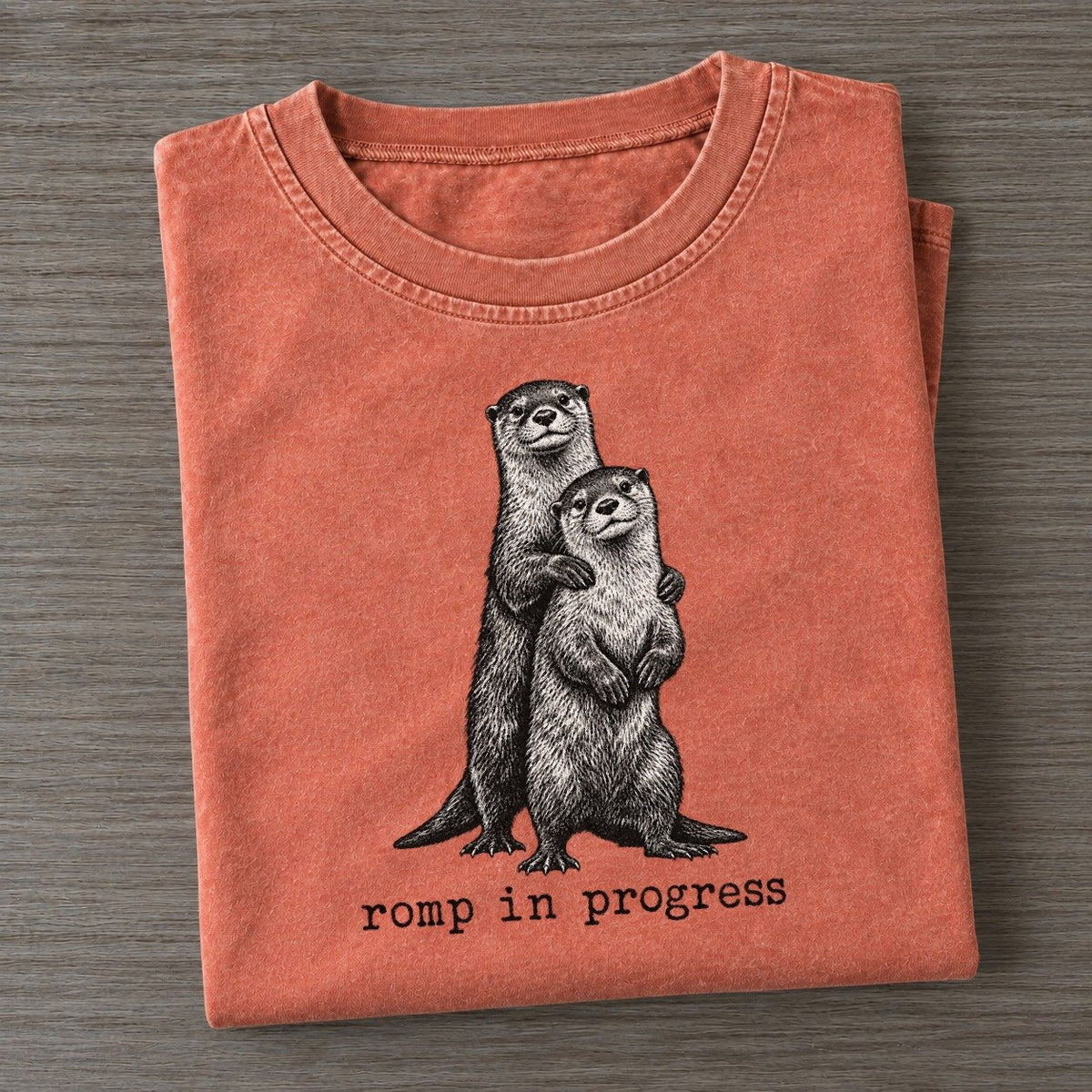 Romp In Progress Collective Nouns Vintage T-shirt – Terracotta