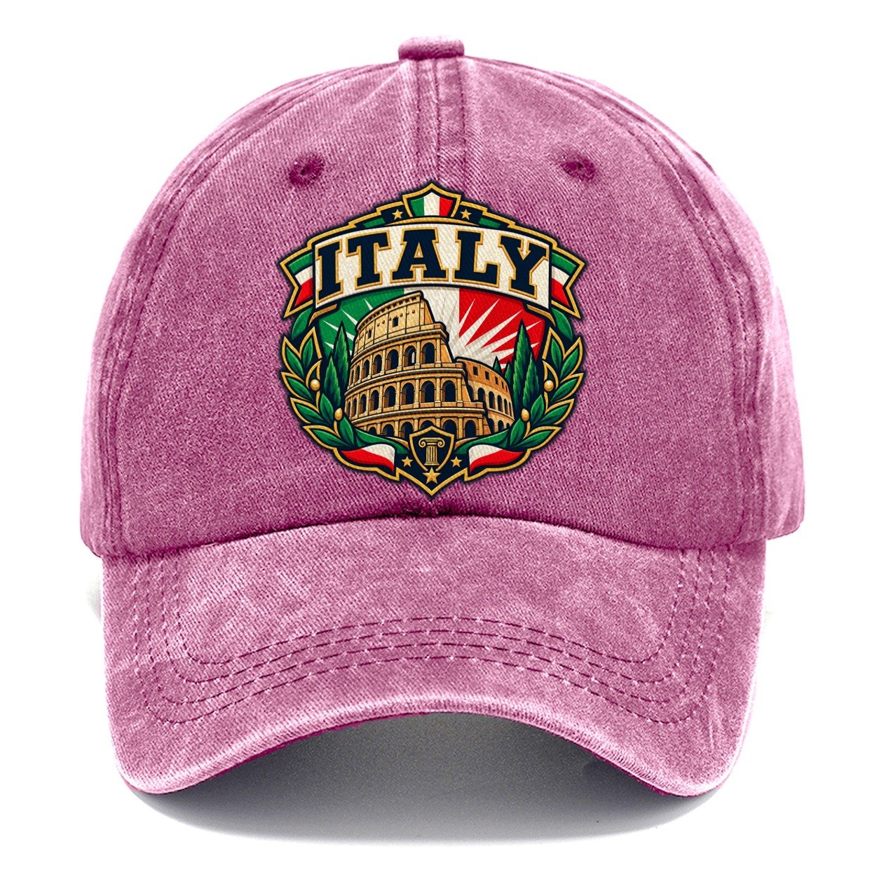 Italy Retro Badge Country Logos Classic Cap – Dusty Rose