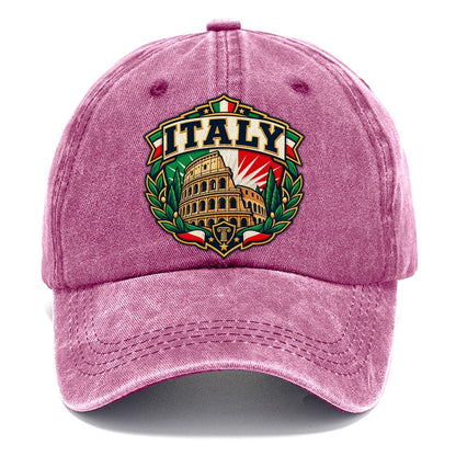 Italy Retro Badge Country Logos Classic Cap – Dusty Rose