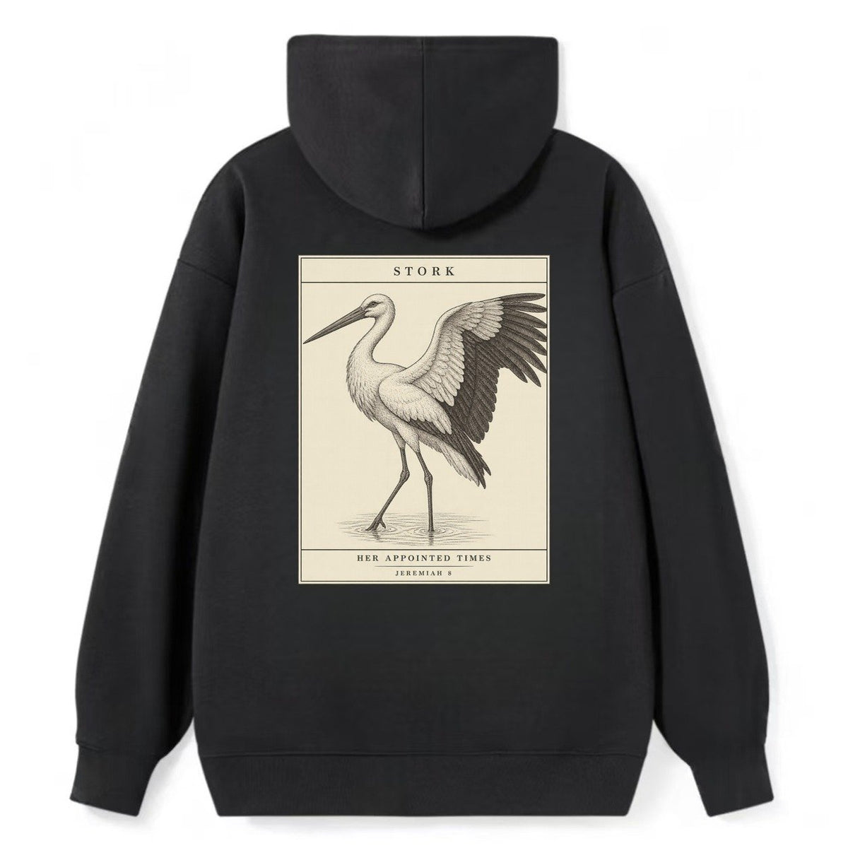 Stork Specimen Plate Creature Canticle Classic Pullover Hoodie – Black