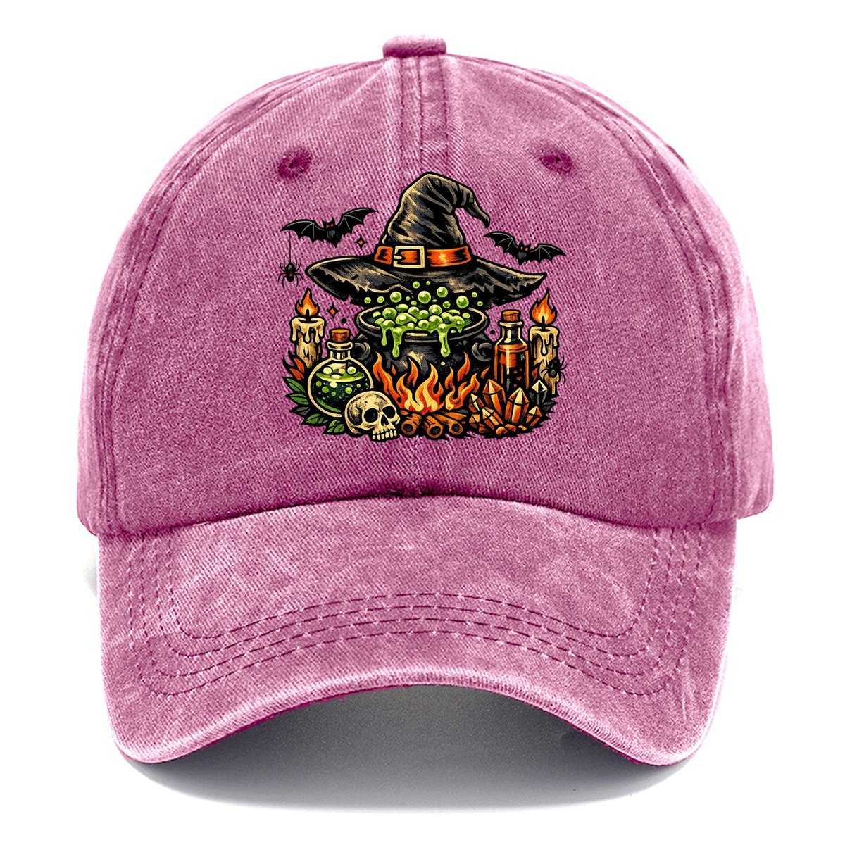 Witch Cauldron Skull Hat Classic Cap – Dusty Rose