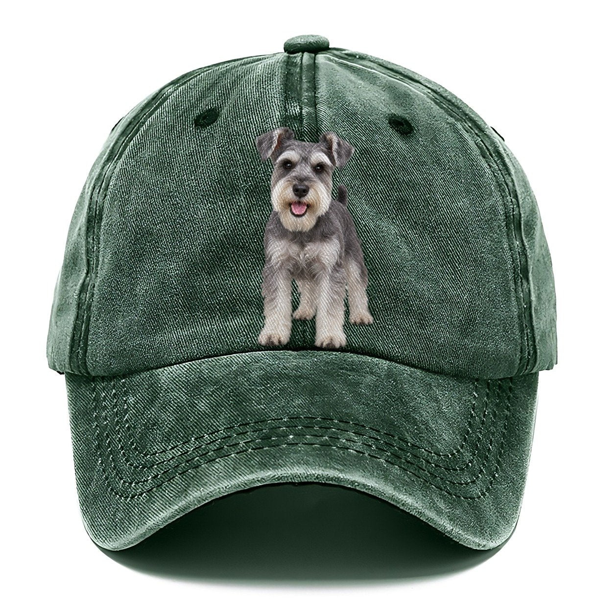 Miniature Schnauzer Standing Top Breeds Classic Cap – Forest Mist
