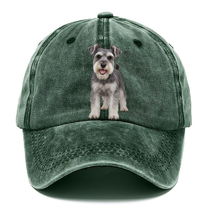 Miniature Schnauzer Standing Top Breeds Classic Cap – Forest Mist