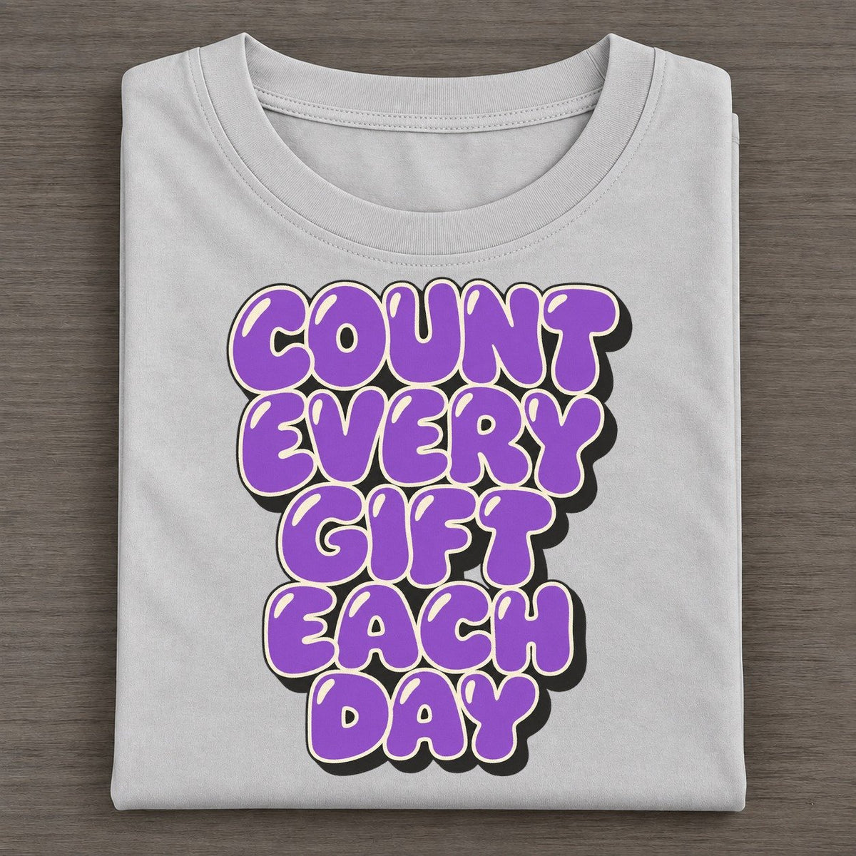 Count Every Gift Each Day Sunday Puff Classic T-shirt – Grey