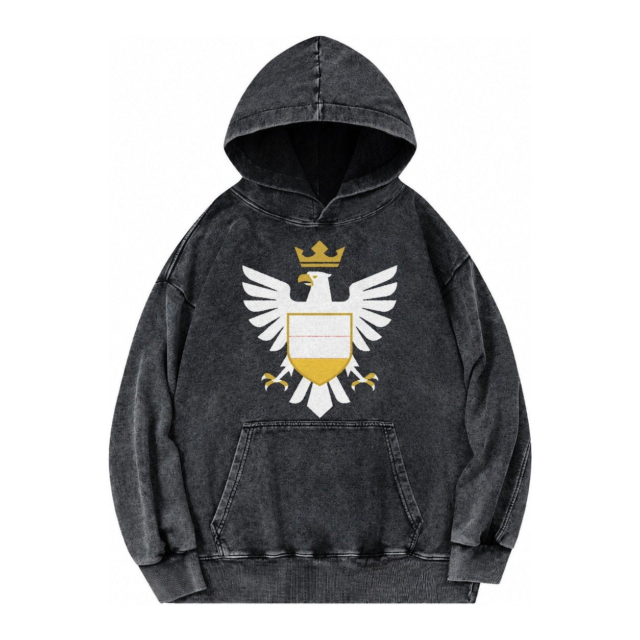 Germany Eagle Emblem Vintage Washed Hoodie – Black