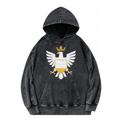 Germany Eagle Emblem Vintage Washed Hoodie – Black