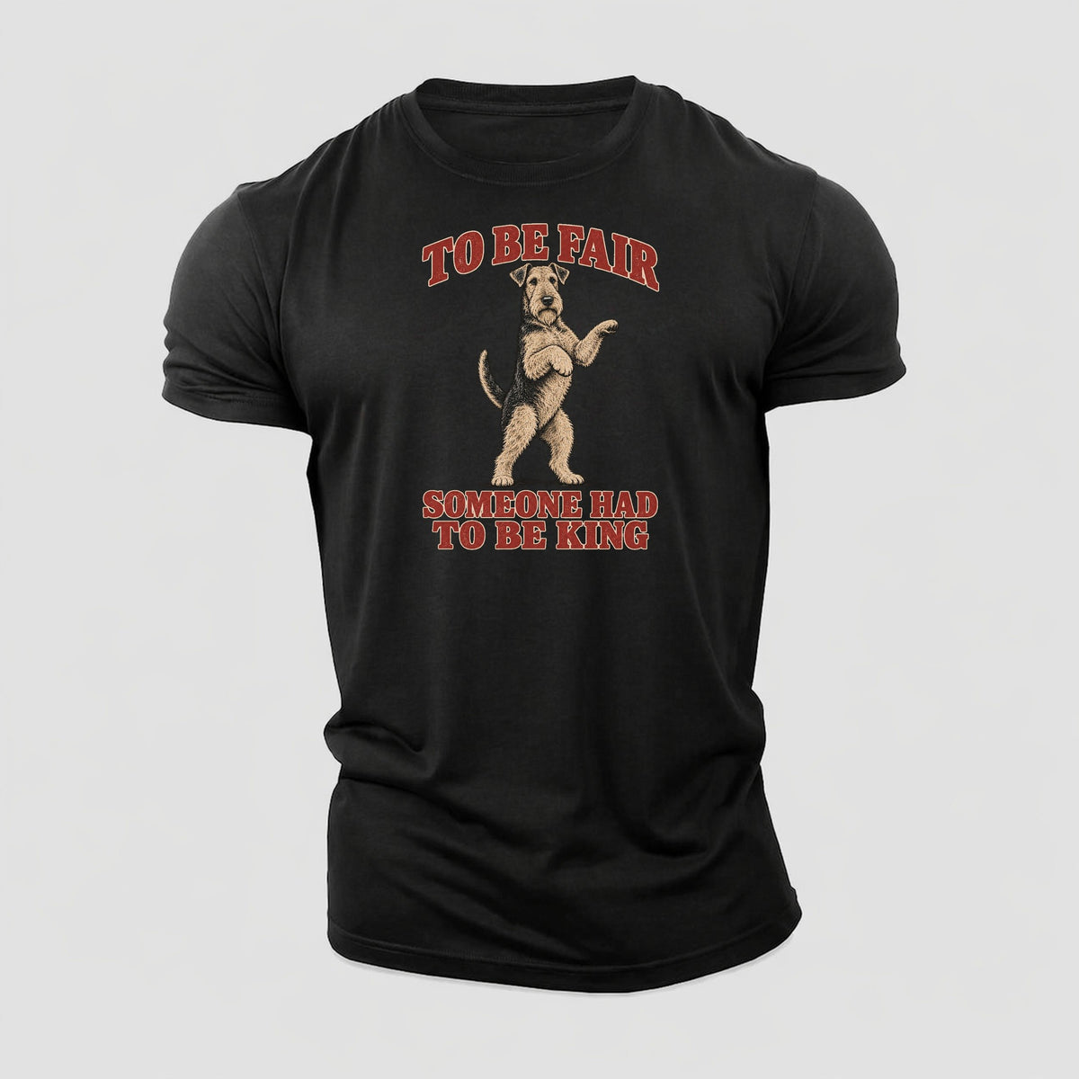 Airedale Terrier Dog Declarations Cotton T-Shirt – Black