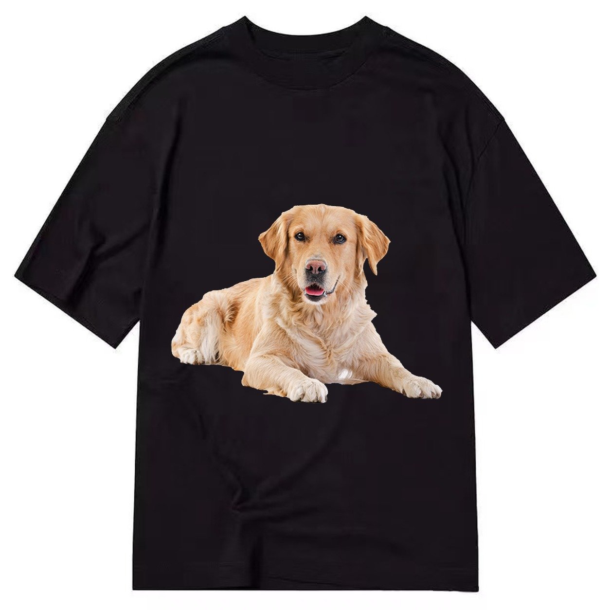 Golden Retriever Laying Dow Classic T-shirt – Black