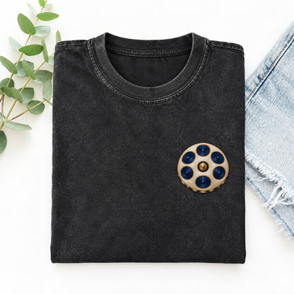 Handpan Tone Petals Left Chest Thread Signatures II Left Chest Vintage T-shirt – Black