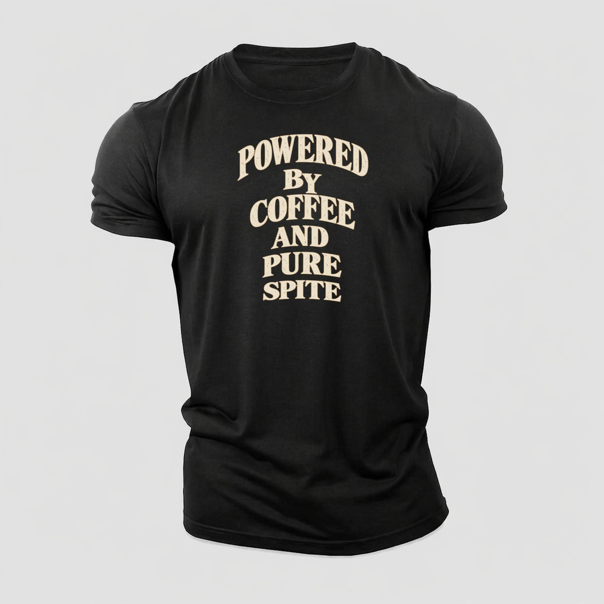 Powered By Coffee And Pure Spite Quiet Statements Cotton T-Shirt – Black