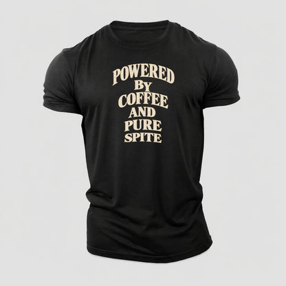 Powered By Coffee And Pure Spite Quiet Statements Cotton T-Shirt – Black