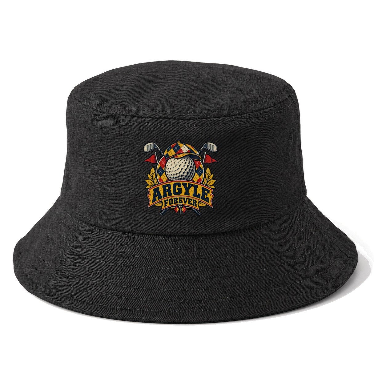 Argyle Forever Golf Life Bucket Hat – Black