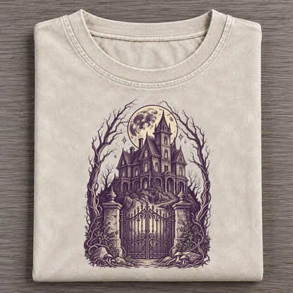Haunted Mansion On The Hill Midnight Haunt Vintage T-shirt – Off White