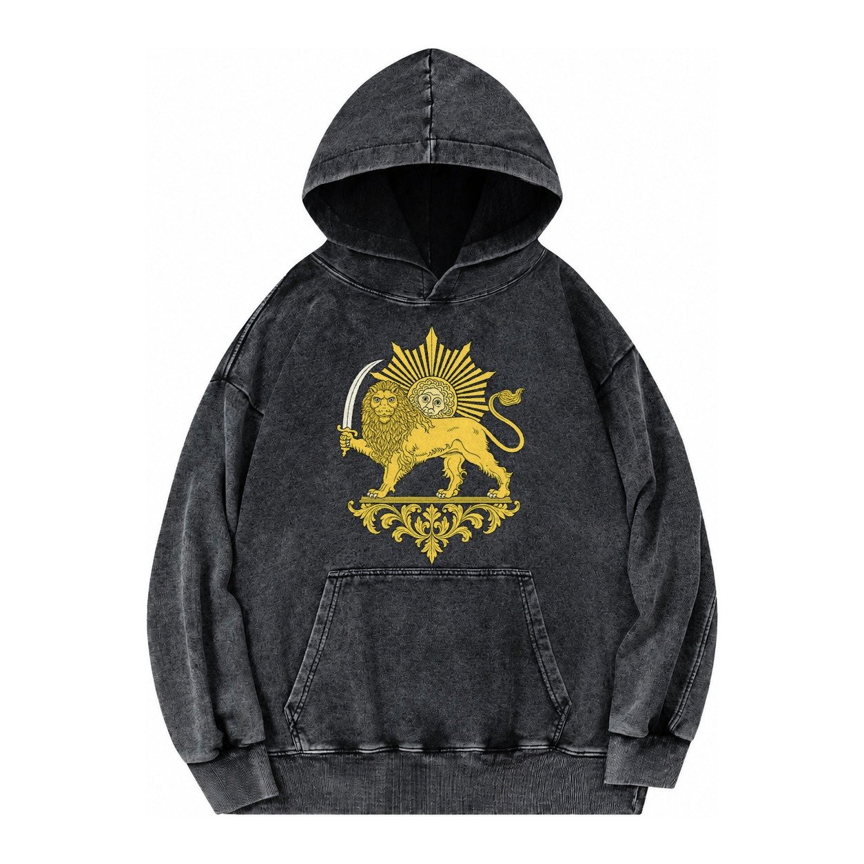 Shir O Khorshid Vintage Washed Hoodie – Black