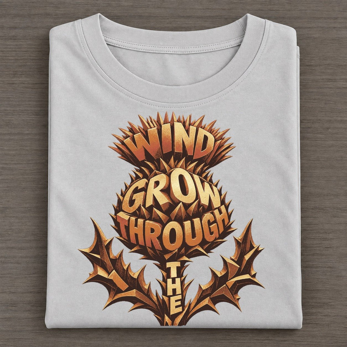 Thistle Bloom Letter Sculpture Classic T-shirt – Grey