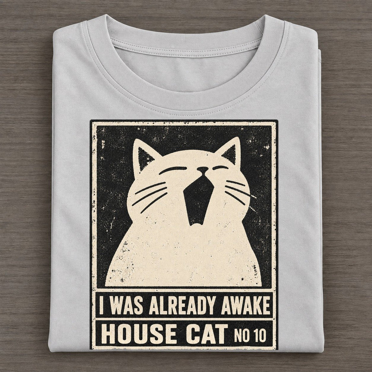 I Was Already Awake Neko Says No Classic T-shirt – Grey