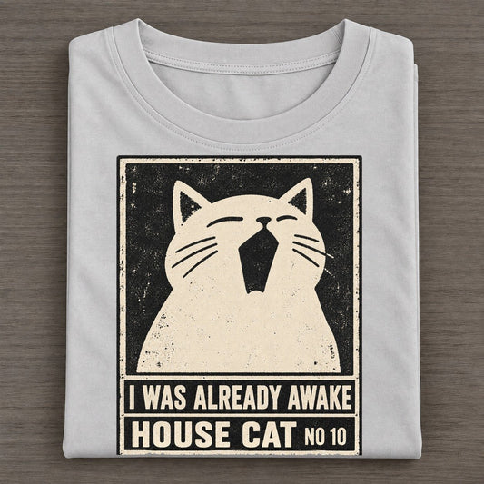 I Was Already Awake Neko Says No Classic T-shirt – Grey