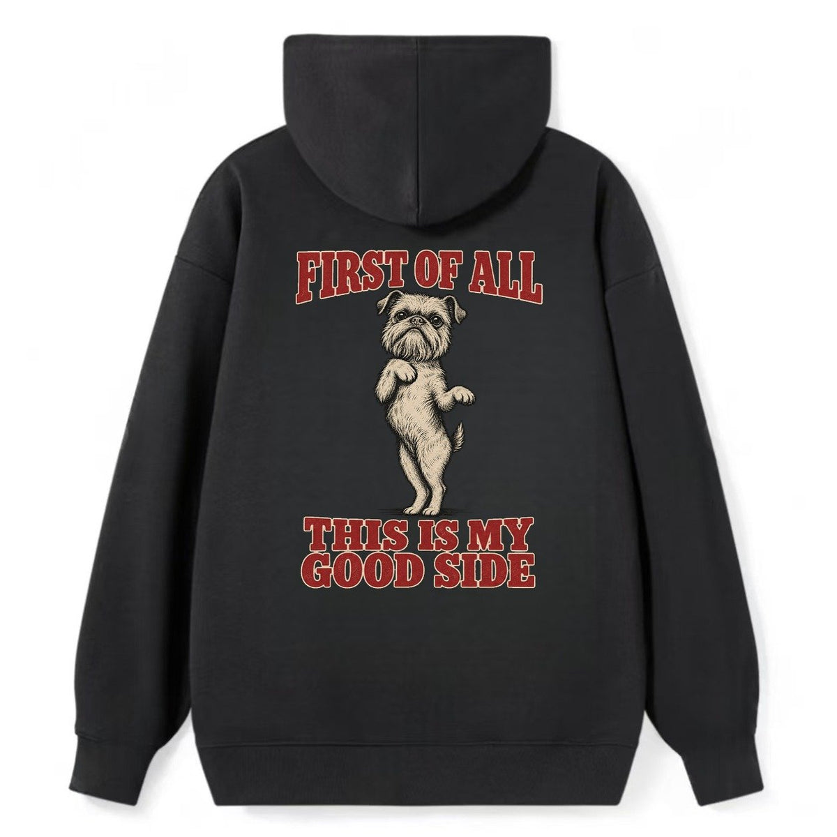 Brussels Griffon Dog Declarations Classic Pullover Hoodie – Black