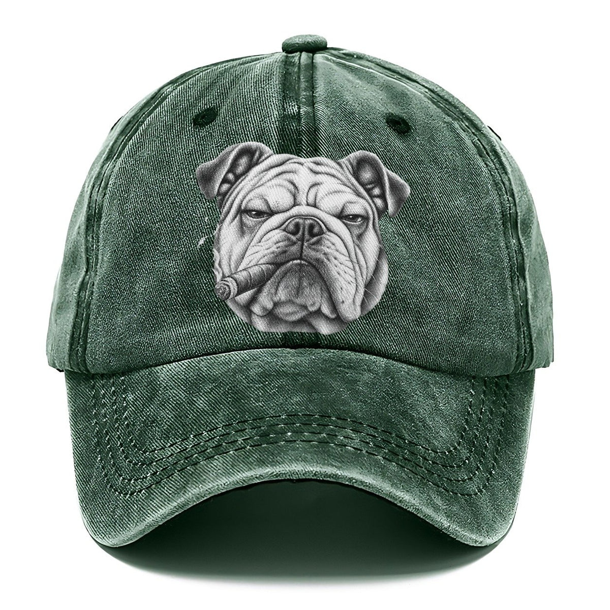 Bulldog A Lit Cigar Smoking Dogs Smoking Dogs Portraits Classic Cap – Forest Mist