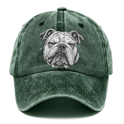 Bulldog A Lit Cigar Smoking Dogs Smoking Dogs Portraits Classic Cap – Forest Mist