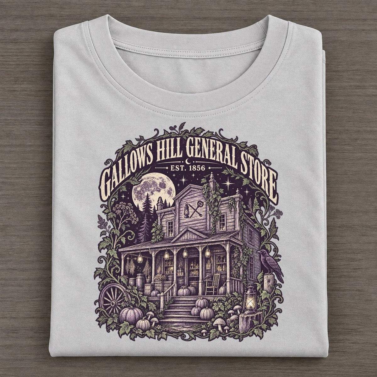Gallows Hill General Store Midnight Haunt Classic T-shirt – Grey
