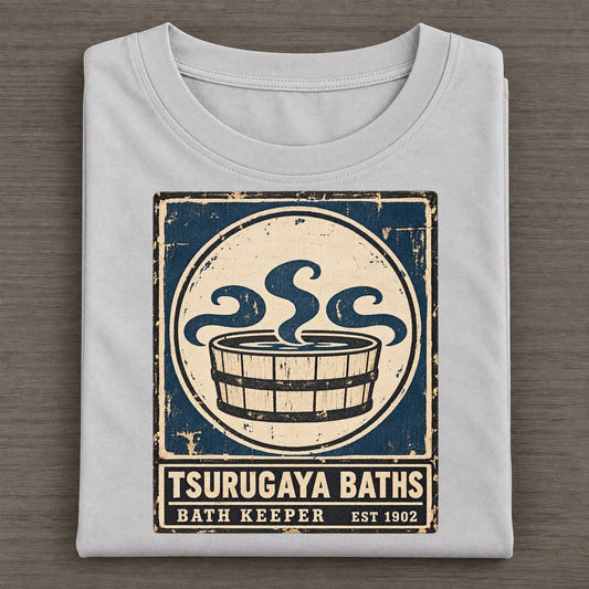 Tsurugaya Bath House Noren Trade Co Classic T-shirt – Grey