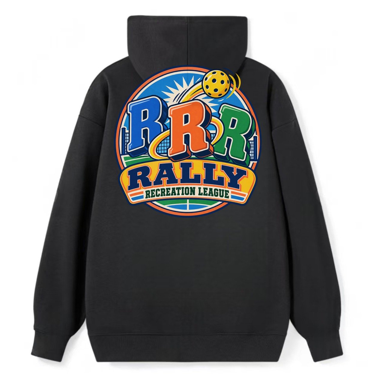 Rally Recreation League Pickleball Life Classic Pullover Hoodie – Black