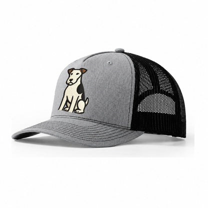 Wire Fox Terrier White With Black Markings Embroidered Desig Trucker Hat – Sport Grey-Black