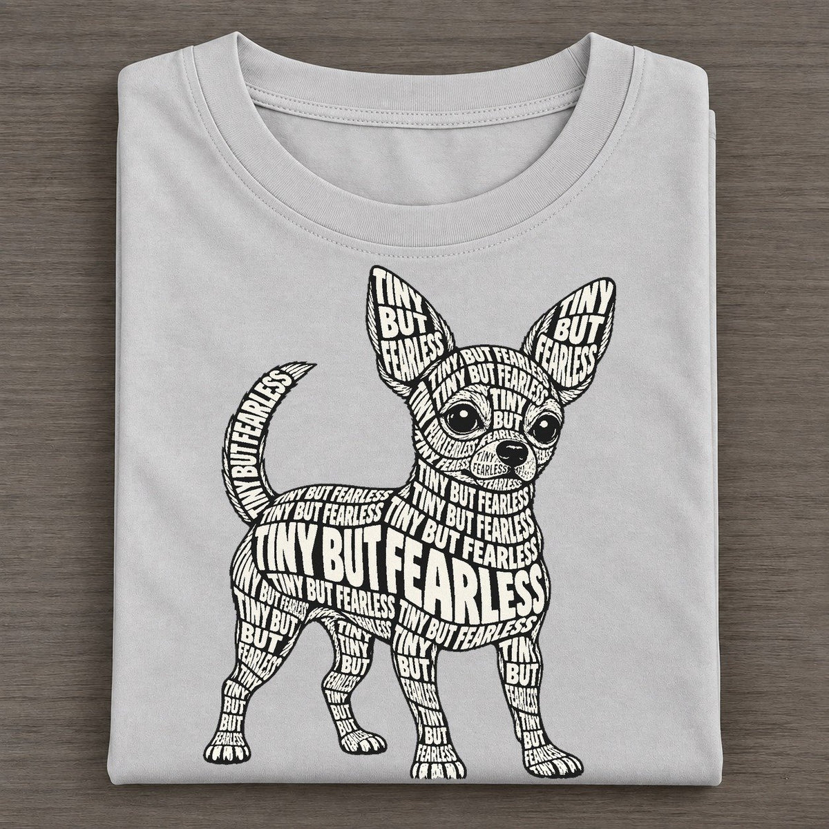 Tiny Dog Alert Phrase Silhouette Classic T-shirt – Grey