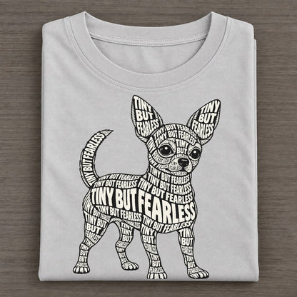 Tiny Dog Alert Phrase Silhouette Classic T-shirt – Grey