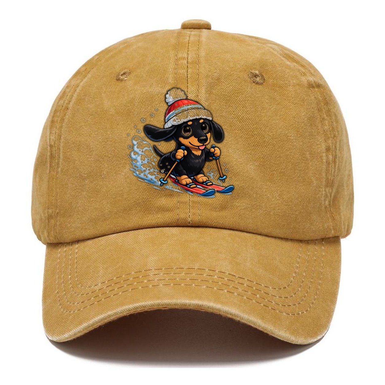 Skiing Dachshund Slopes Classic Cap – Golden Harvest