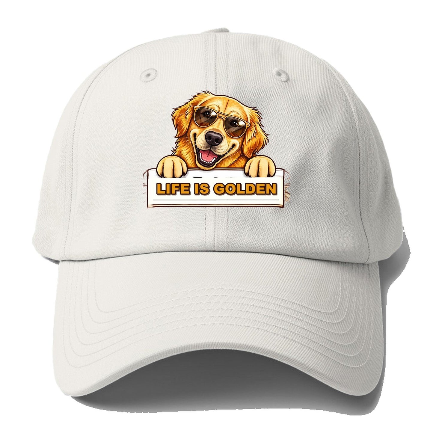 Life Is Golden Retriever Baseball Cap – Off White