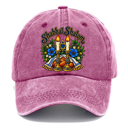 Shabbat Shalom Candles Judaism Heritage Classic Cap – Dusty Rose