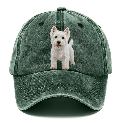 West Highland White Terrier Westie Standing Top Breeds Classic Cap – Forest Mist