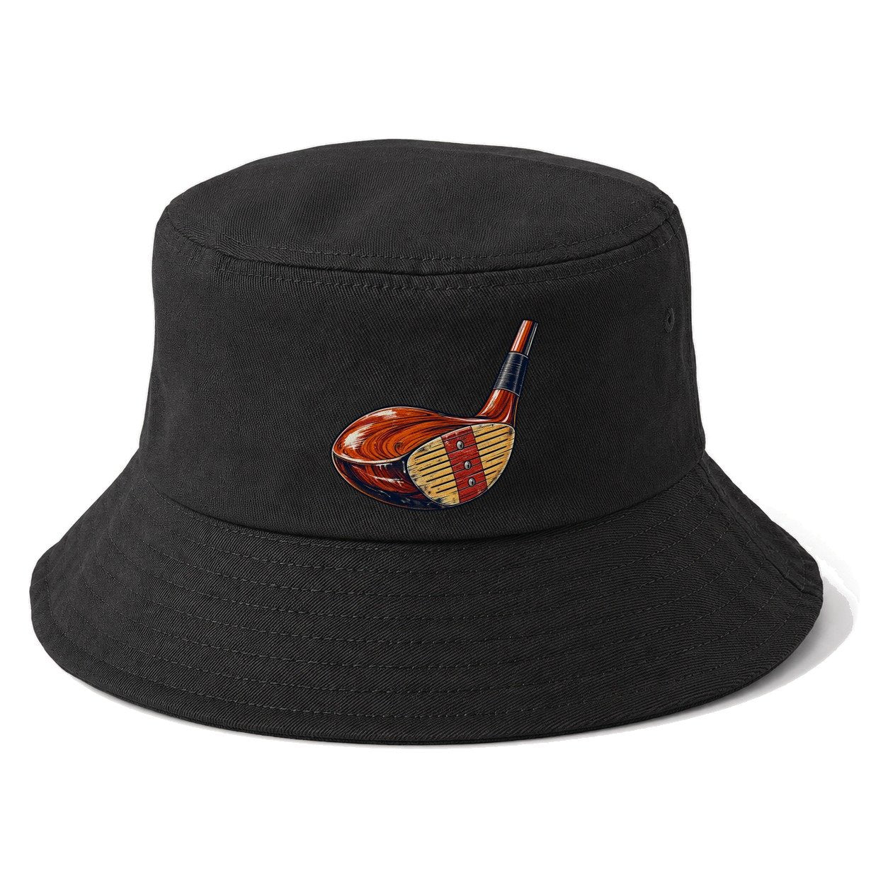 Vintage Club Head Golf Life Bucket Hat – Black