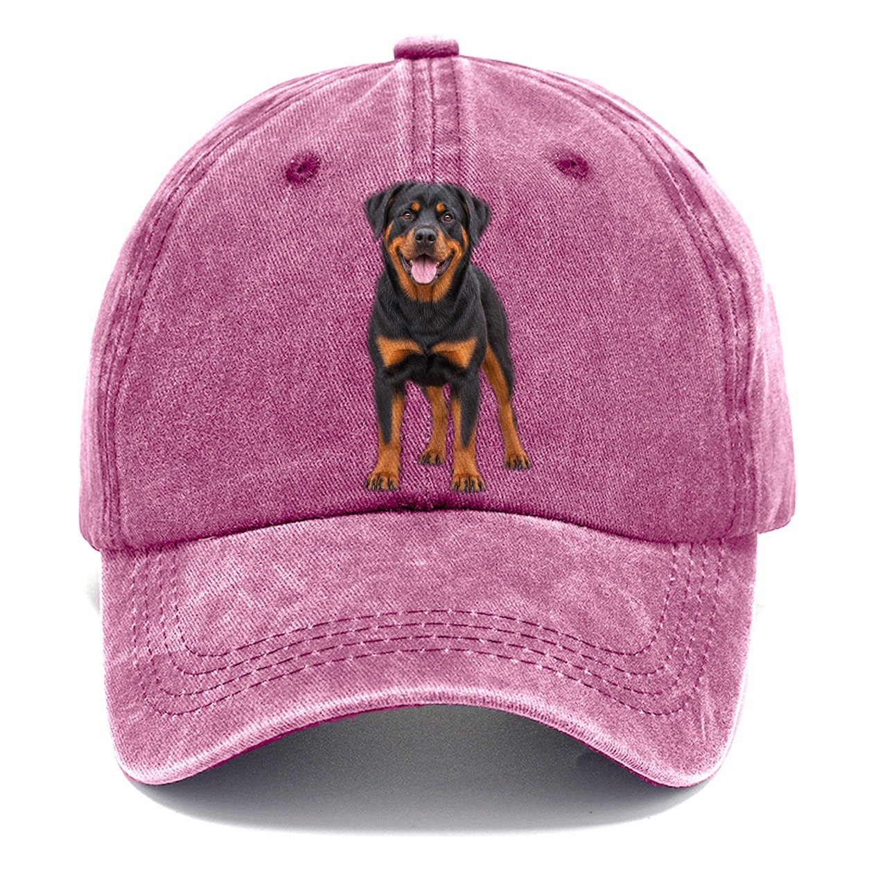 Rottweiler Standing Top Breeds Classic Cap – Dusty Rose