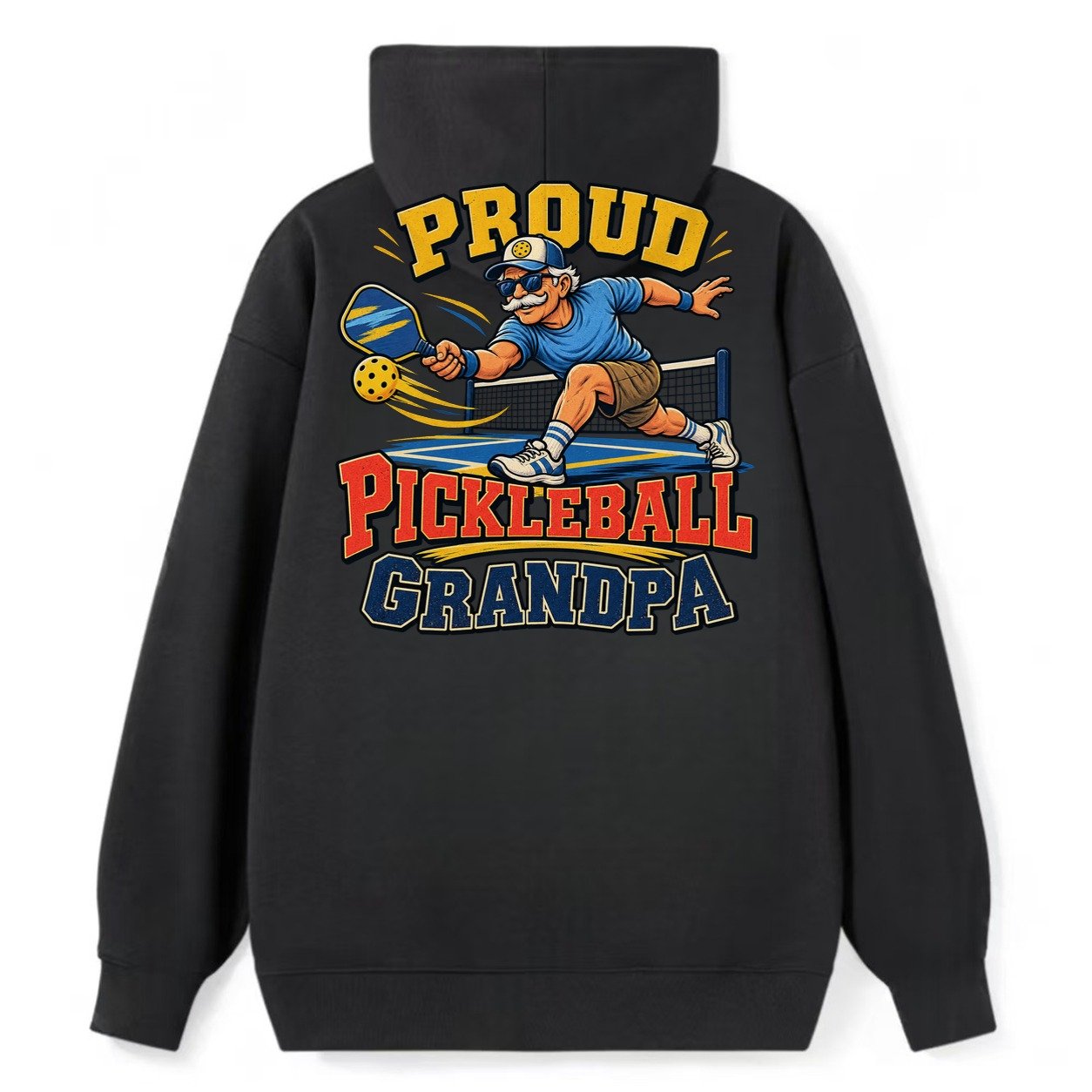 Proud Pickleball Grandpa Pickleball Life Classic Pullover Hoodie – Black