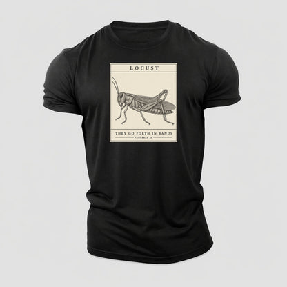 Locust Specimen Plate Creature Canticle Cotton T-Shirt – Black