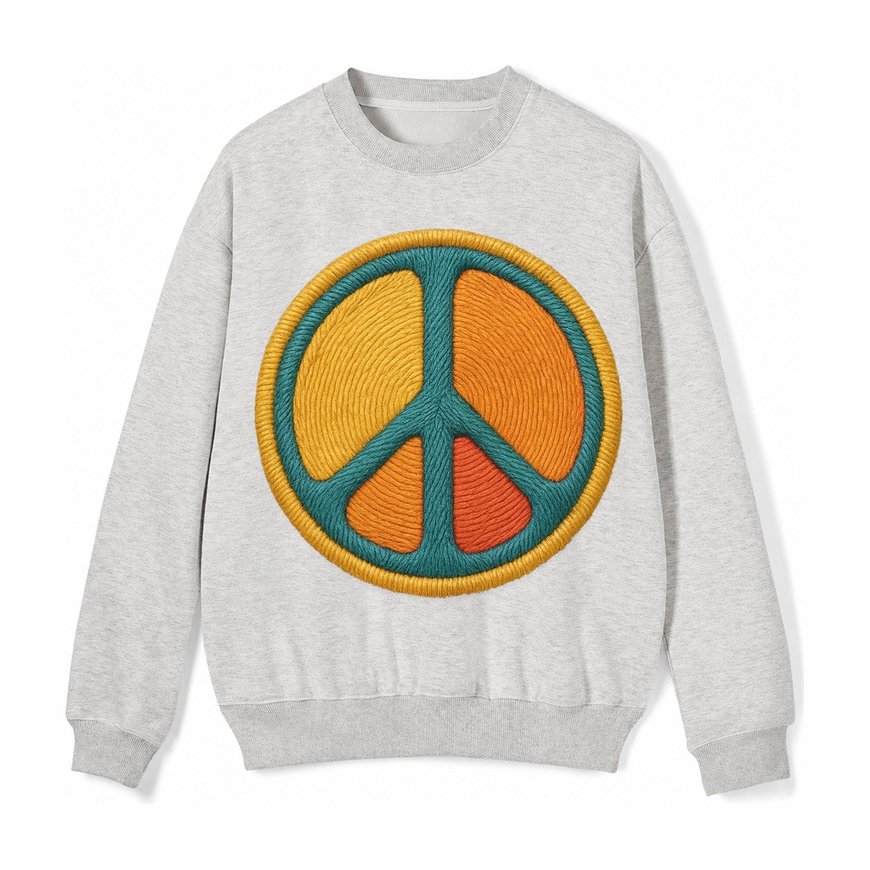 Golden Peace Fleece Sweatshirt – Light Gray