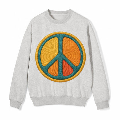 Golden Peace Fleece Sweatshirt – Light Gray