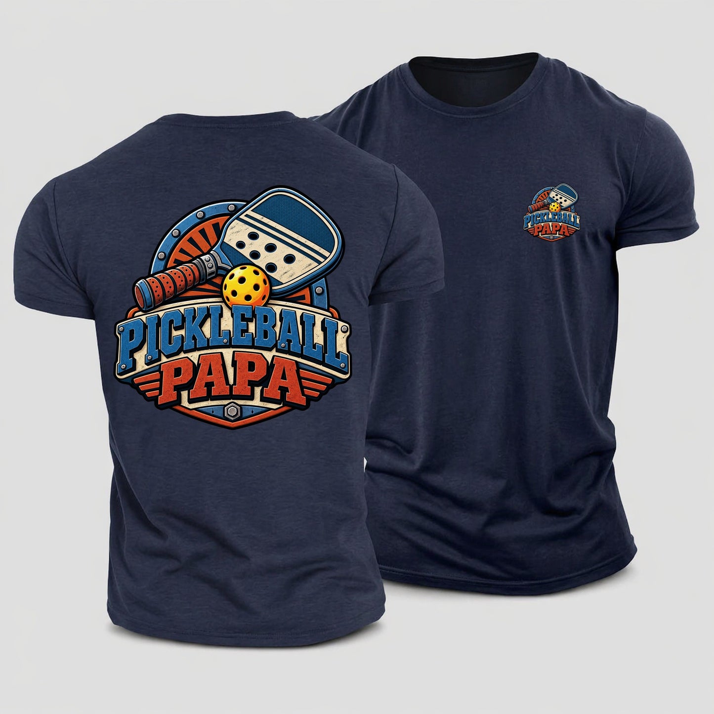 Pickleball Papa Pickleball Life Cotton T-Shirt – Navy