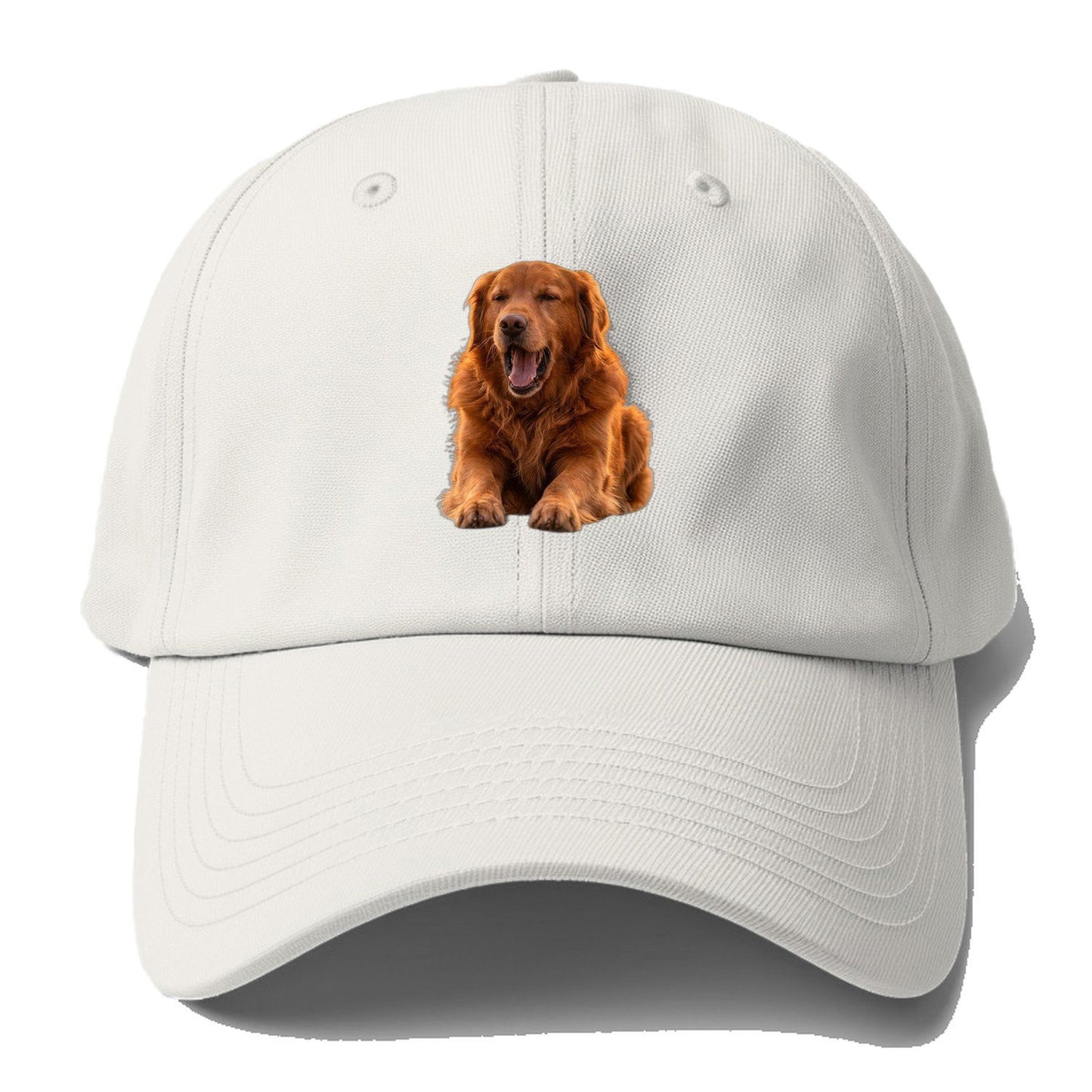 Golden Retriever Yawn Baseball Cap – Off White