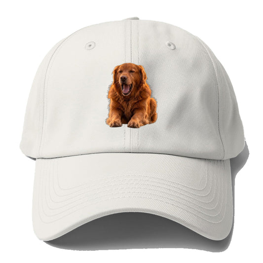 Golden Retriever Yawn Baseball Cap – Off White