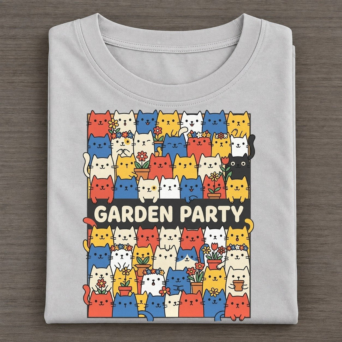 Garden Party Overcatted Classic T-shirt – Grey