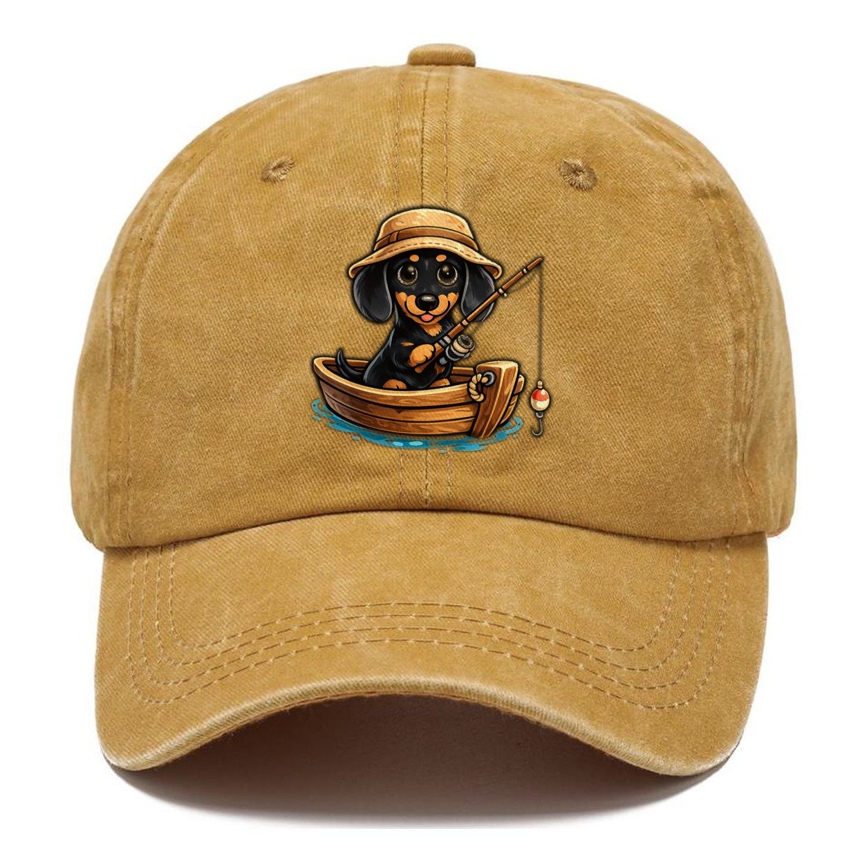 Fishing Dachshund Boat Classic Cap – Golden Harvest