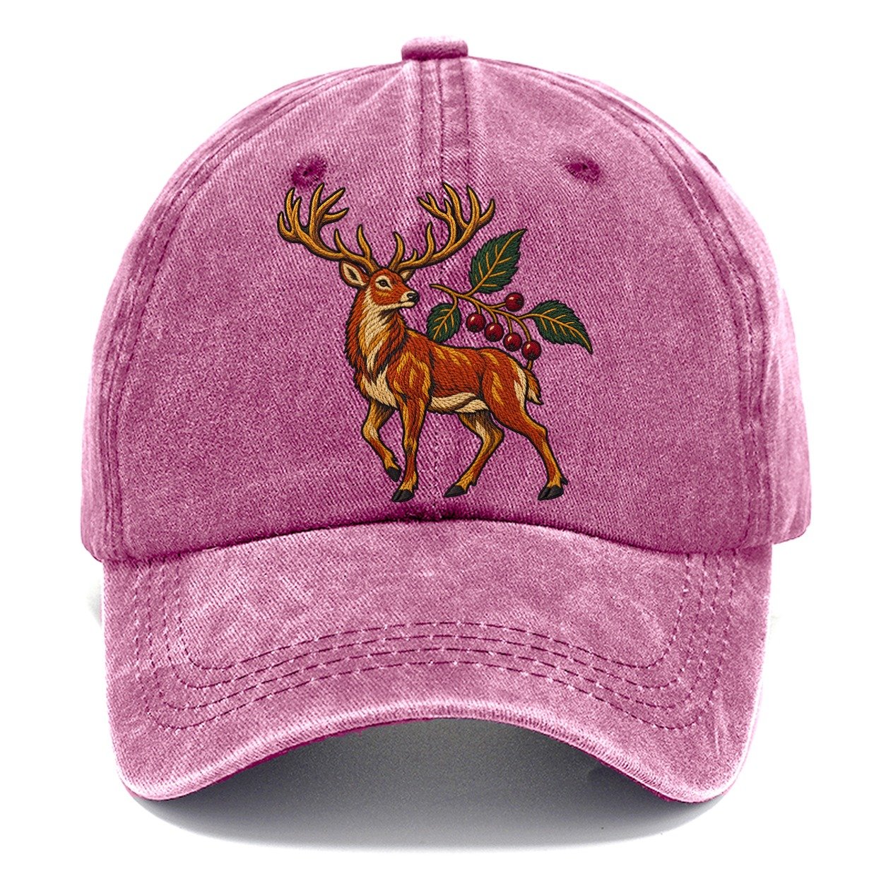 Red Deer And Rowan Berries Uk Culture Heritage Classic Cap – Dusty Rose